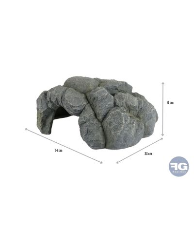 Grotte pour reptiles Anthracite M - 24x23x10,5cm