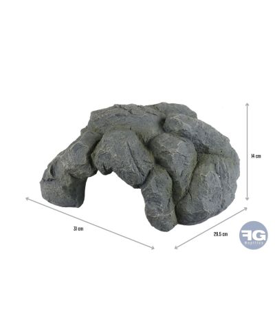 Grotte pour reptiles Anthracite XL - 31x29,5x14cm