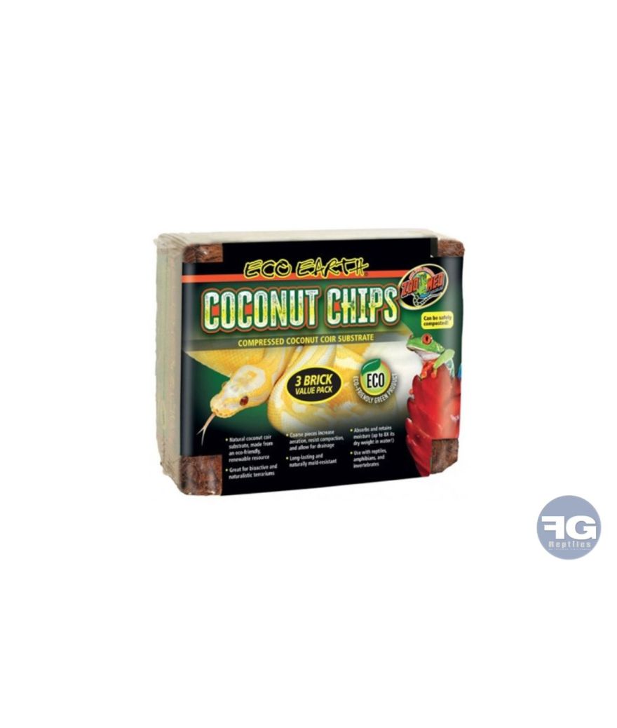 Eco Earth COCONUT CHIPS 3 briques x 500g Zoomed