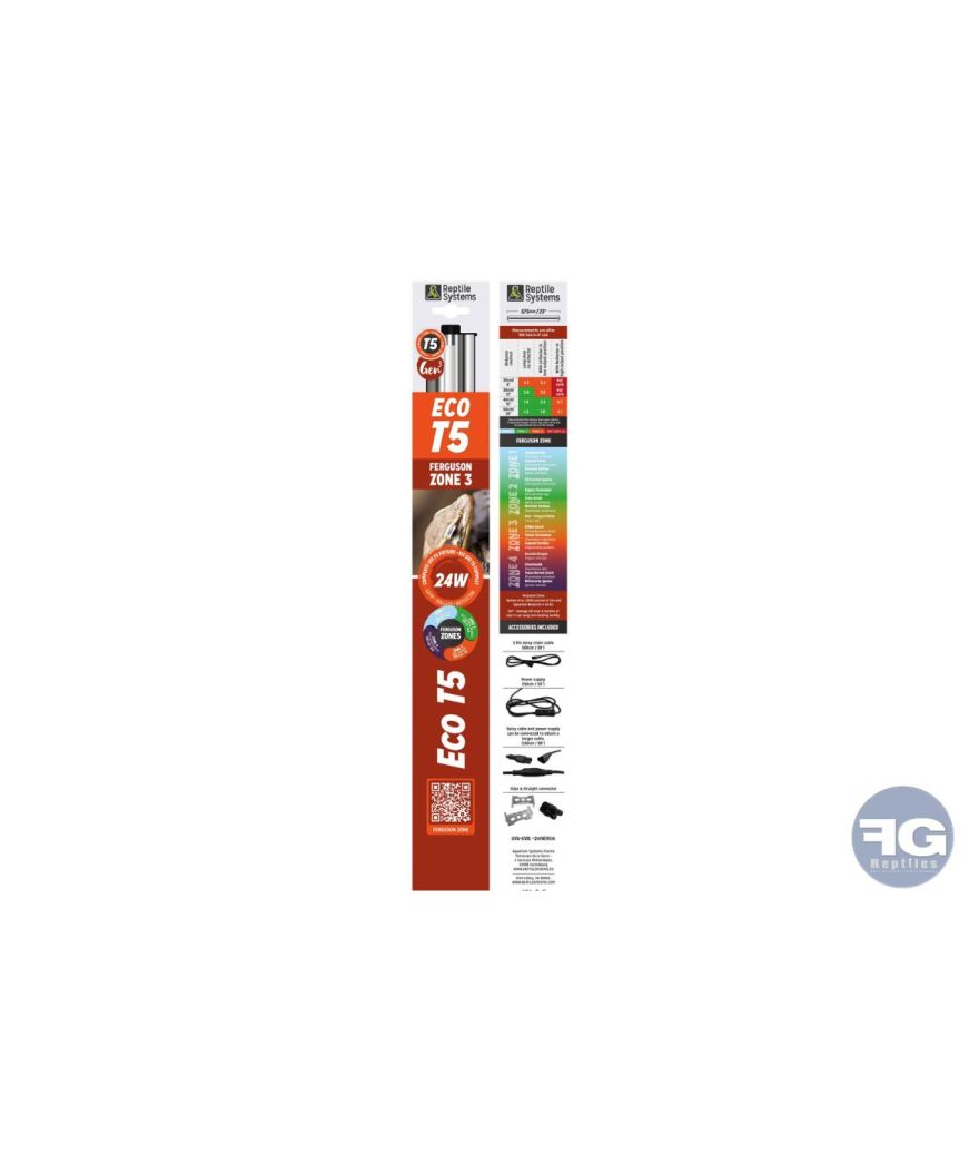 Rampe UVB Eco T5 Unit Zone de Ferguson 3 Reptile Systems