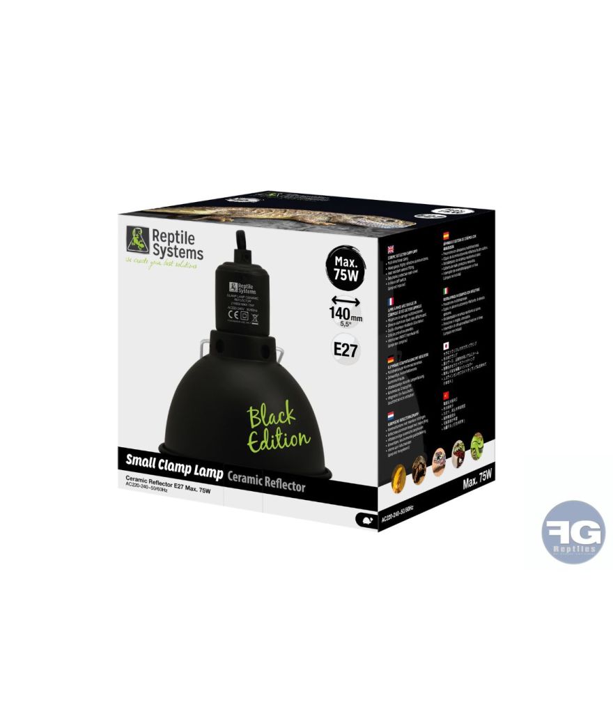 Clamp Lamp noir taille Petit ⌀ 14 cm Reptile Systems