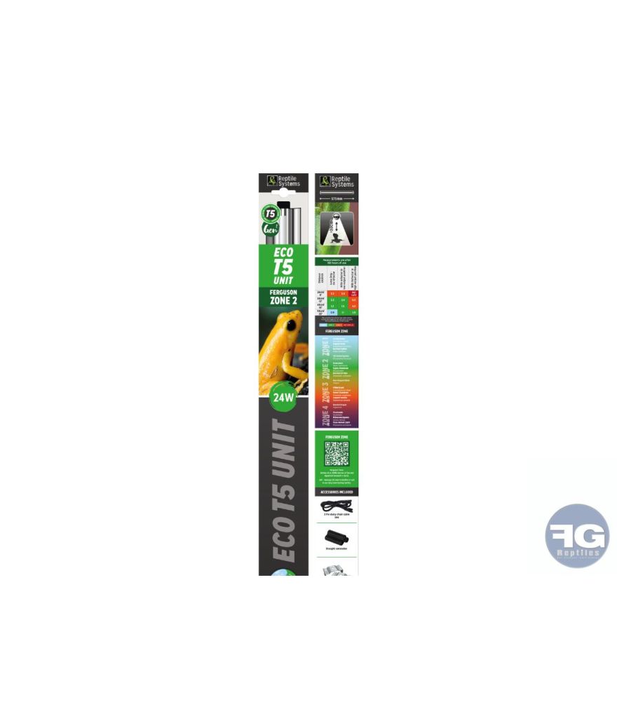 Rampe UVB Eco T5 Unit Zone de Ferguson 2 Reptile Systems