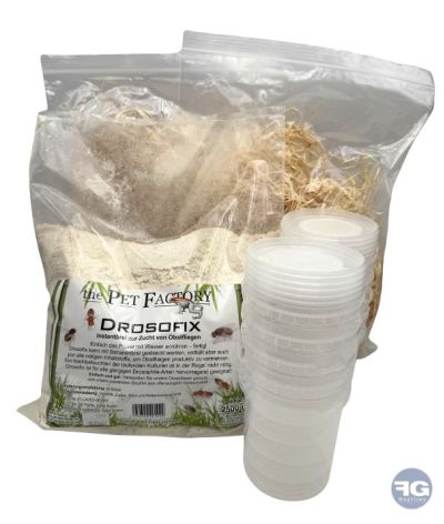 Pack Complet élevage de Drosophiles XL avec Drosofix 2500g
