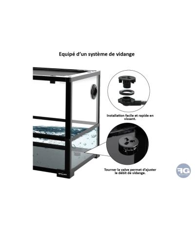 Terrarium pour tortue aquatique 90x45x45 Reptizoo