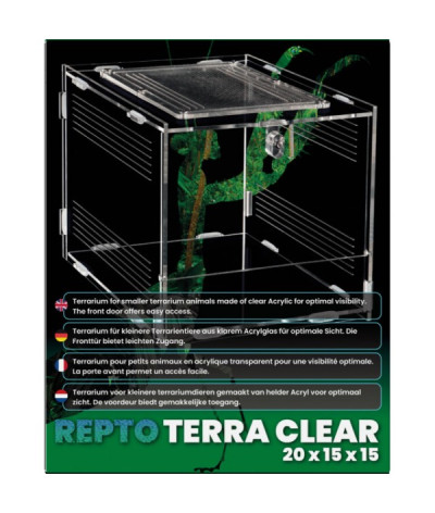 Terrarium acrylique Repto Terra Clear 20x15x15cm