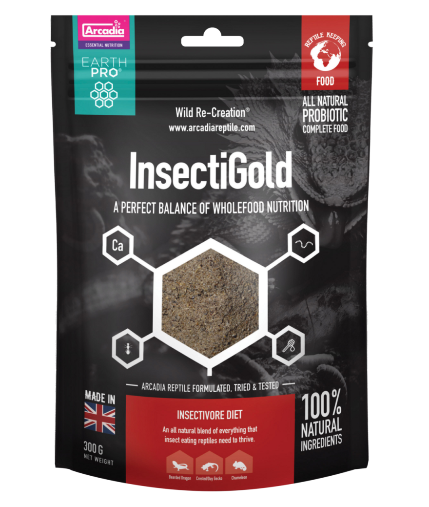 Aliment pour reptiles insectivores - Arcadia InsectiGold 300g